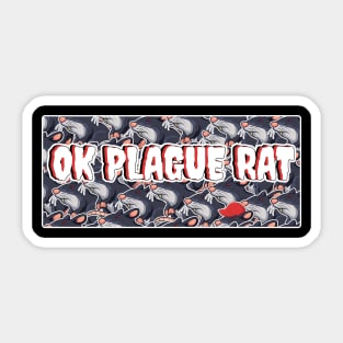 OK Plague Rat One Red Hat Crowd Design Print Wide Bar Sticker